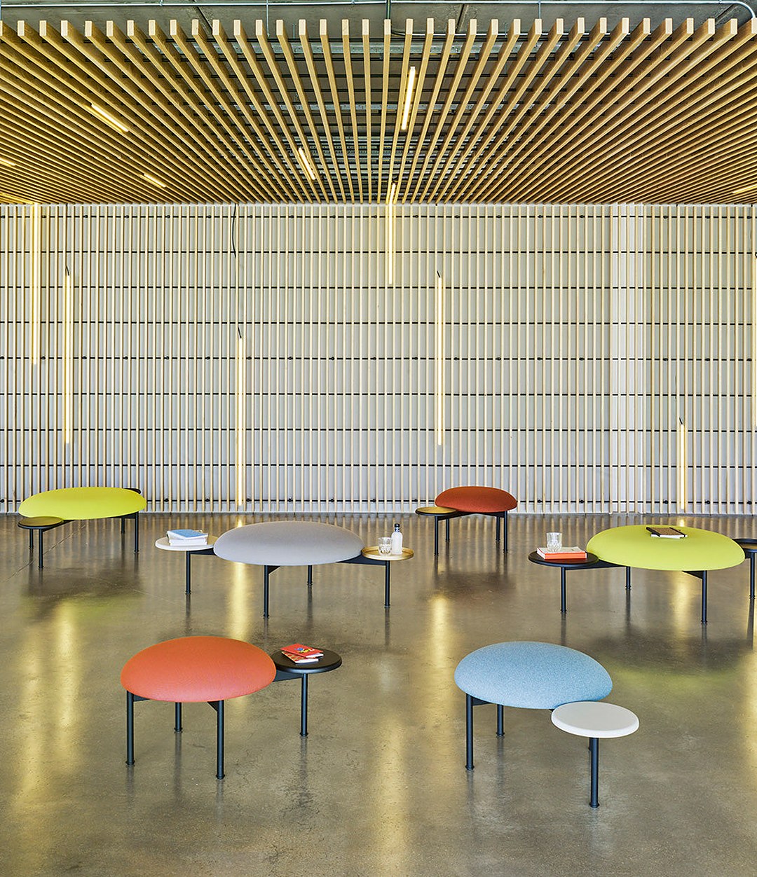 Meeting Point Pouf by Sancal a group in a hotel lobby – In Dubai by WSPR