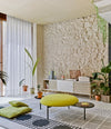 Meeting Point Pouf by Sancal in lime green in a living room – In Dubai by WSPR