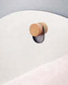 Les Brothers Mirror by Miniforms with its round beech wood peg detail, close view – In Dubai by WSPR