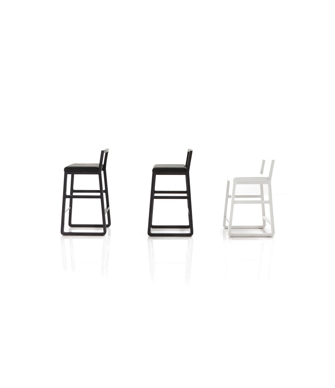 Midori Stool by Sancal three stools in black and white – In Dubai by WSPR