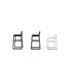 Midori Stool by Sancal three stools in black and white – In Dubai by WSPR