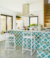 Midori Stool by Sancal in white in a bright kitchen – In Dubai by WSPR