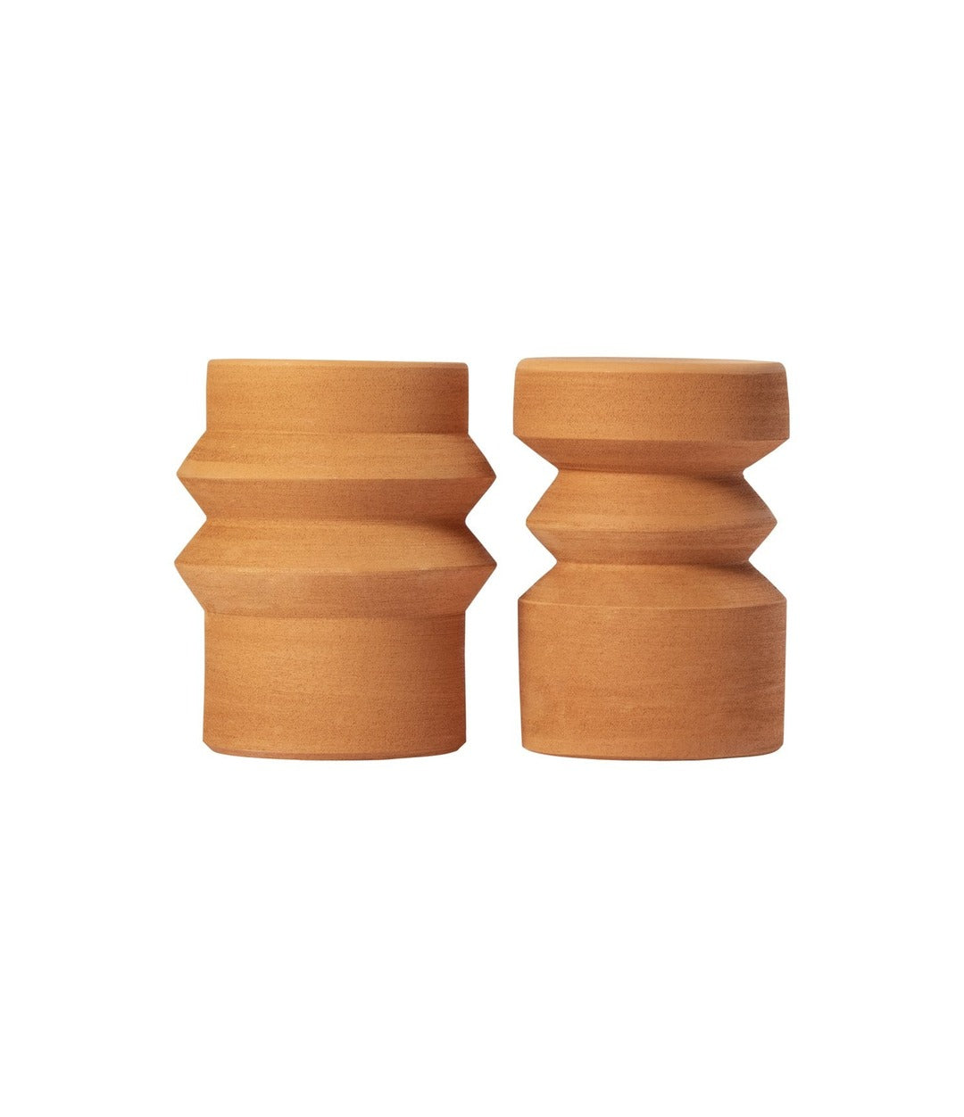 Milo and Mila side tables by Miniforms in terracotta, together – In Dubai by WSPR