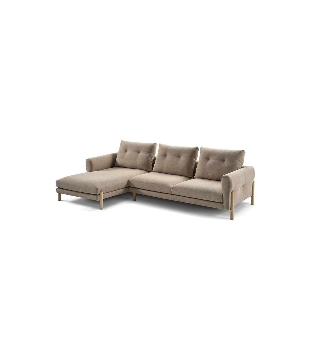Momic Modular Sofa by Sancal composition with a chaise longue in taupe – In Dubai by WSPR