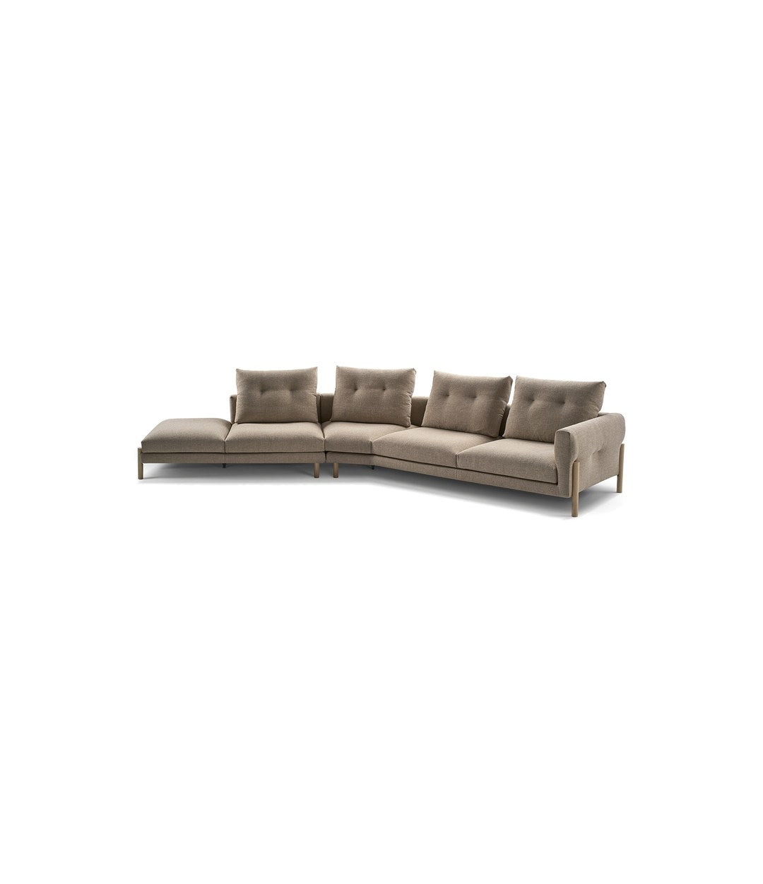 Momic Modular Sofa by Sancal long composition with an angled module in taupe – In Dubai by WSPR