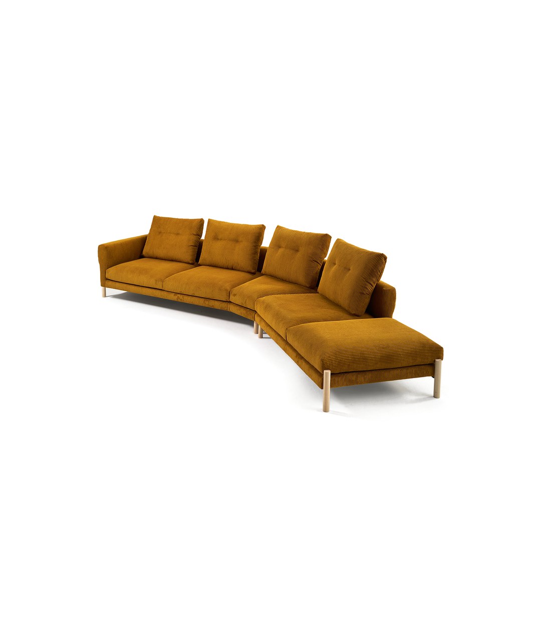 Momic Modular Sofa by Sancal curved composition in ochre velvet – In Dubai by WSPR