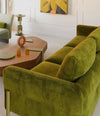 Momic Sofa by Sancal in green velvet, side view – In Dubai by WSPR