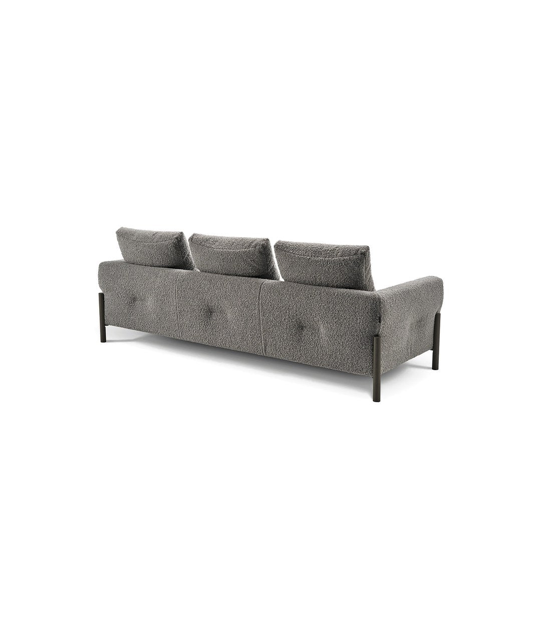 Momic Sofa by Sancal three-seater in grey, rear view – In Dubai by WSPR
