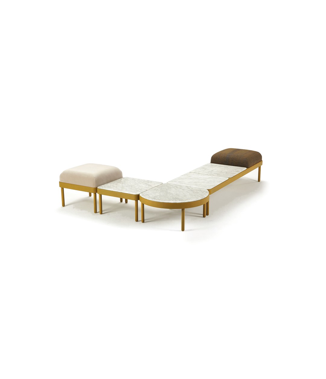 Mosaico Modular System by Sancal as a bench with a pouf – In Dubai by WSPR