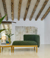 Mosaico Sofa by Sancal in green by a plant – In Dubai by WSPR
