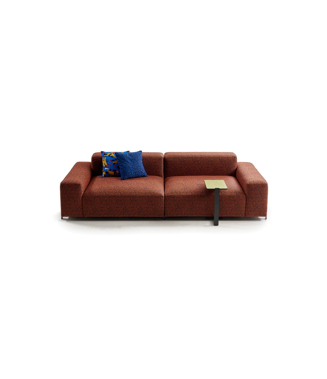 Mousse Sofa by Sancal in rust with a side table – In Dubai by WSPR