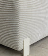 Mousse Sofa by Sancal in white corduroy, foot detail – In Dubai by WSPR