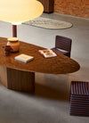 Muna Pendant by Miniforms, close-up of the shade above a curved table – In Dubai by WSPR