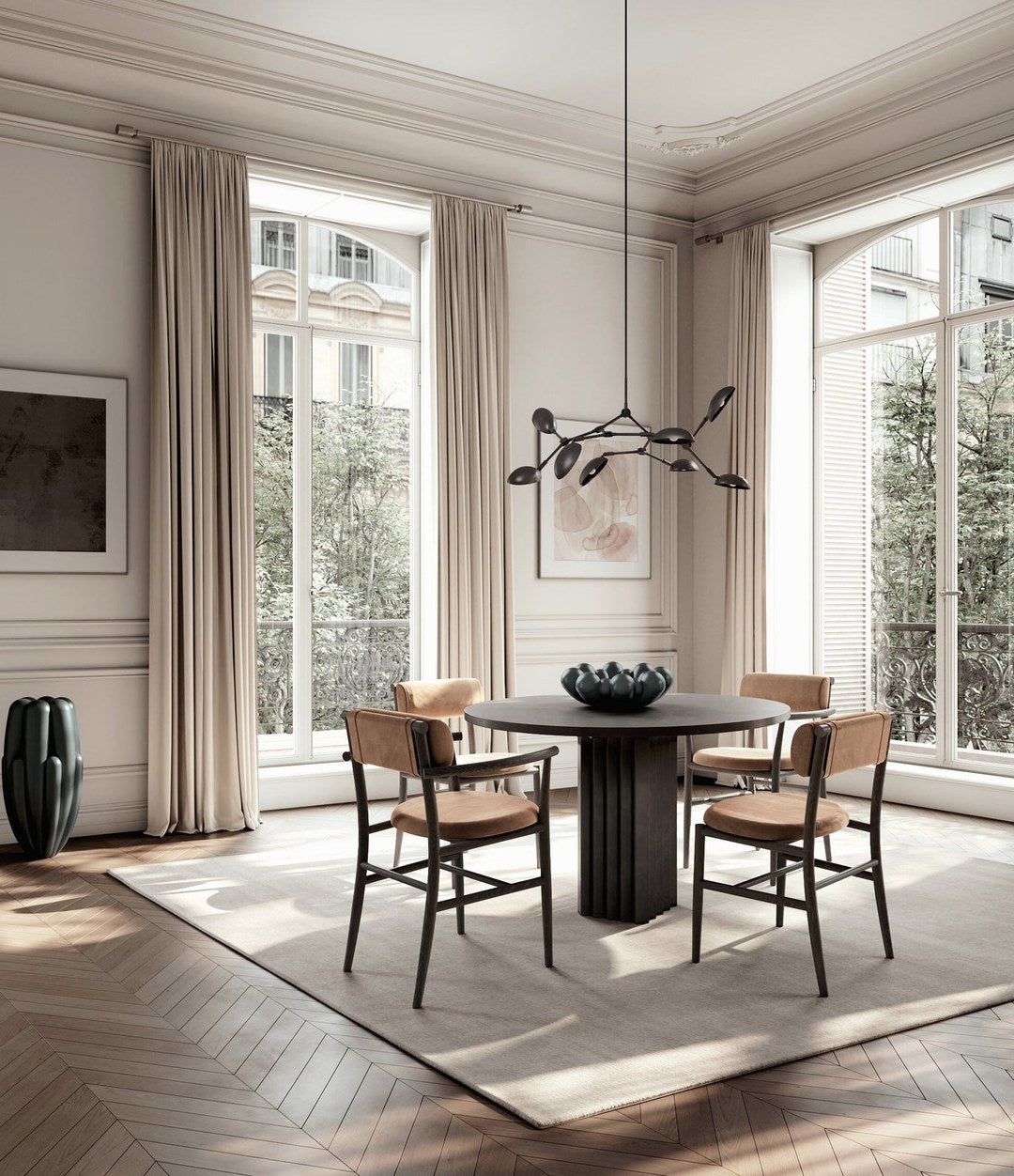 Nama Dining Chair by 101 Copenhagen in Coffee Black Oak / Desert in a styled interior – In Dubai by WSPR