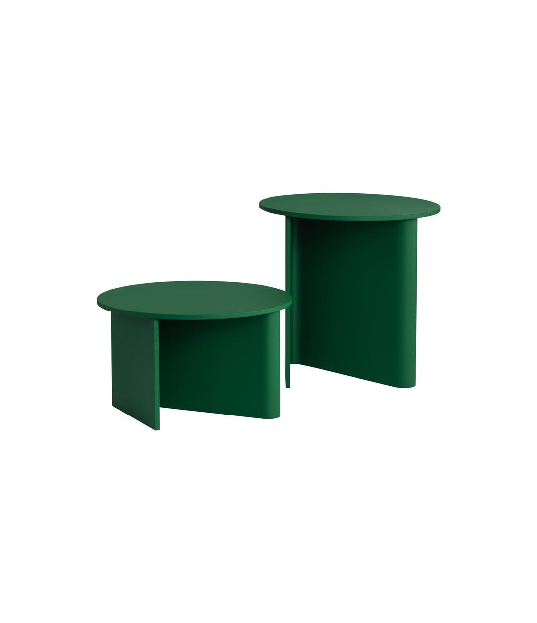 Nami coffee tables by Miniforms in green Lacquered finish, low and high pair – In Dubai by WSPR