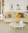 Nap Sofa Bed by Sancal in cream with a marble coffee table – In Dubai by WSPR