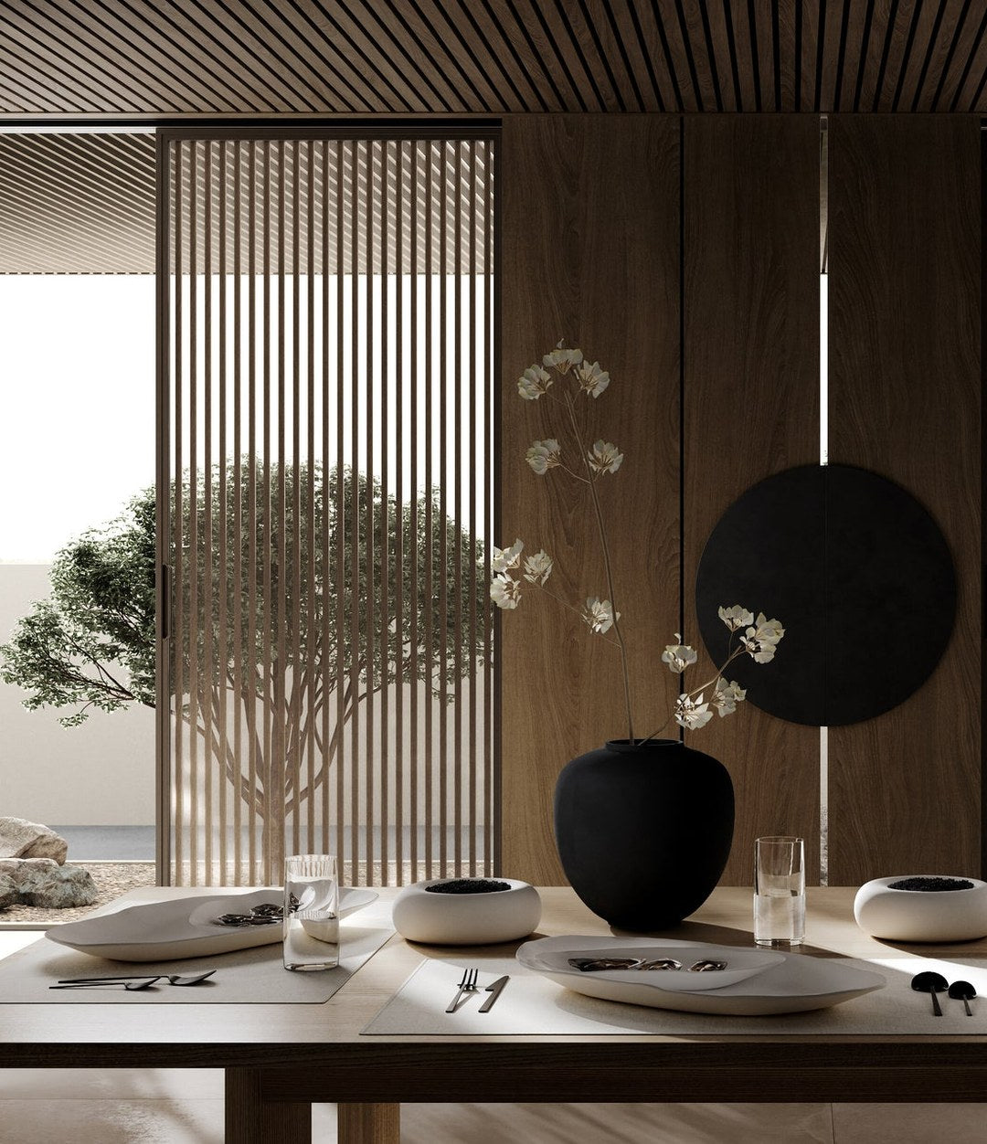 Native Oval Tray, Medio by 101 Copenhagen in Birch in a styled interior, view 3 – In Dubai by WSPR