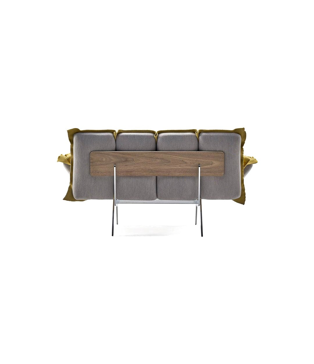 Next Stop Armchair by Sancal in yellow, rear view with the ash back panel – In Dubai by WSPR