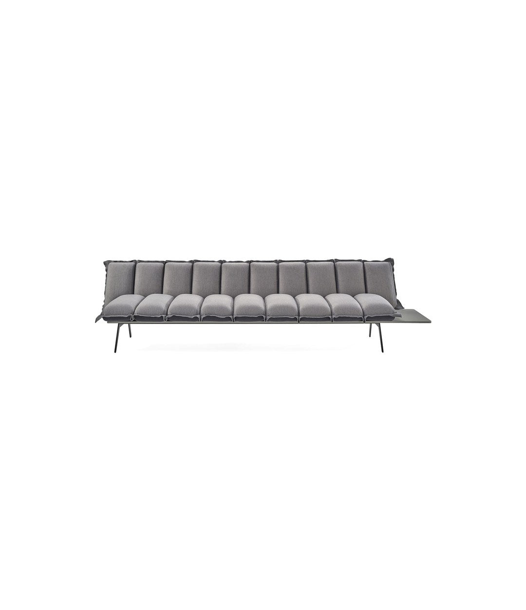 Next Stop Modular Bench by Sancal backrest module with a table in grey – In Dubai by WSPR