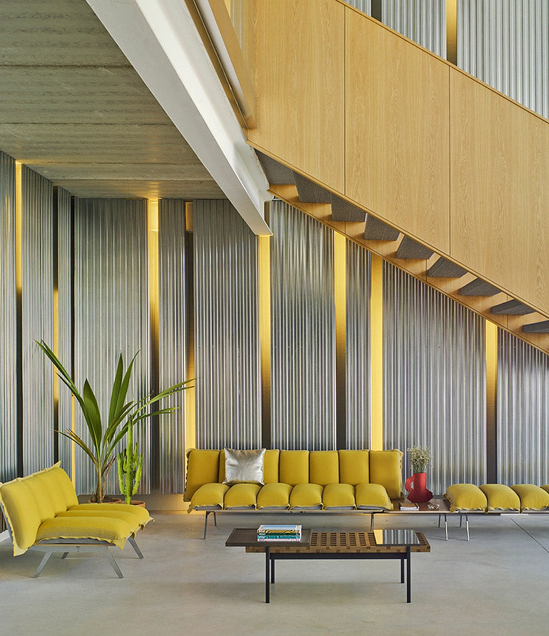 Next Stop Sofa by Sancal in yellow in a lobby – In Dubai by WSPR