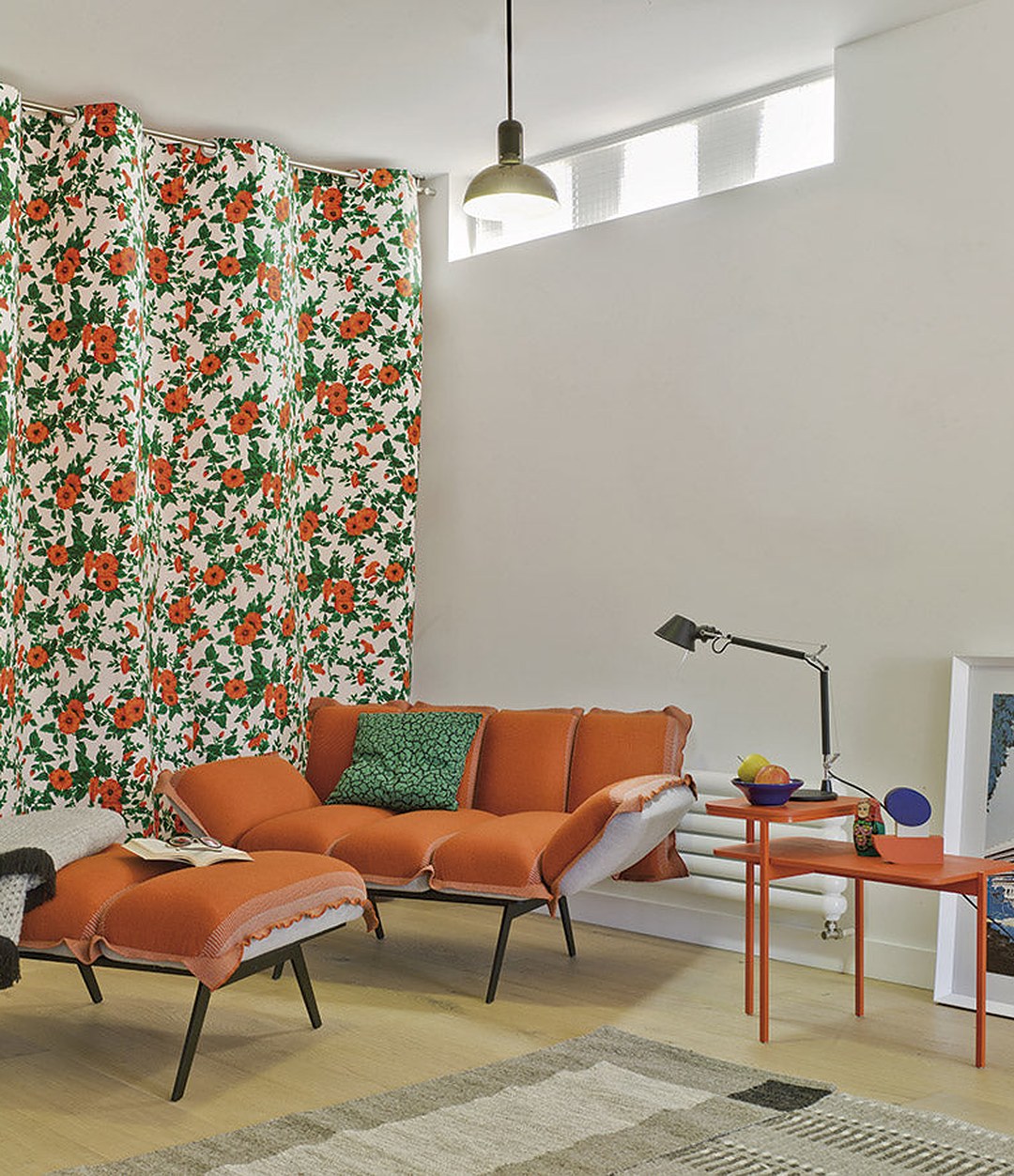 Next Stop Sofa by Sancal in orange in a living room – In Dubai by WSPR