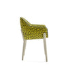 Nido Chair by Sancal in a yellow pattern on ash legs, side view – In Dubai by WSPR