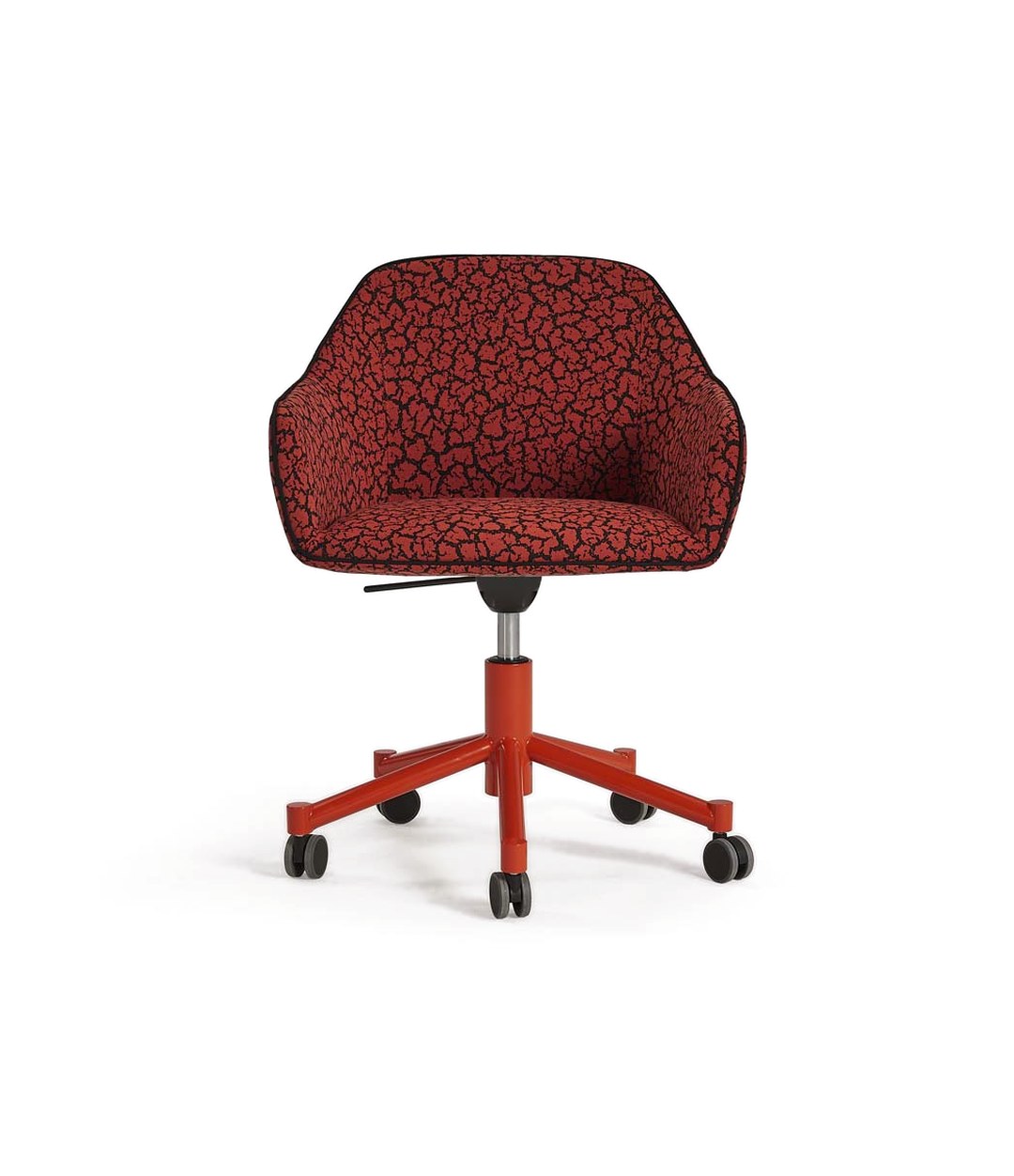 Nido Chair by Sancal in a red pattern on a red wheeled base – In Dubai by WSPR