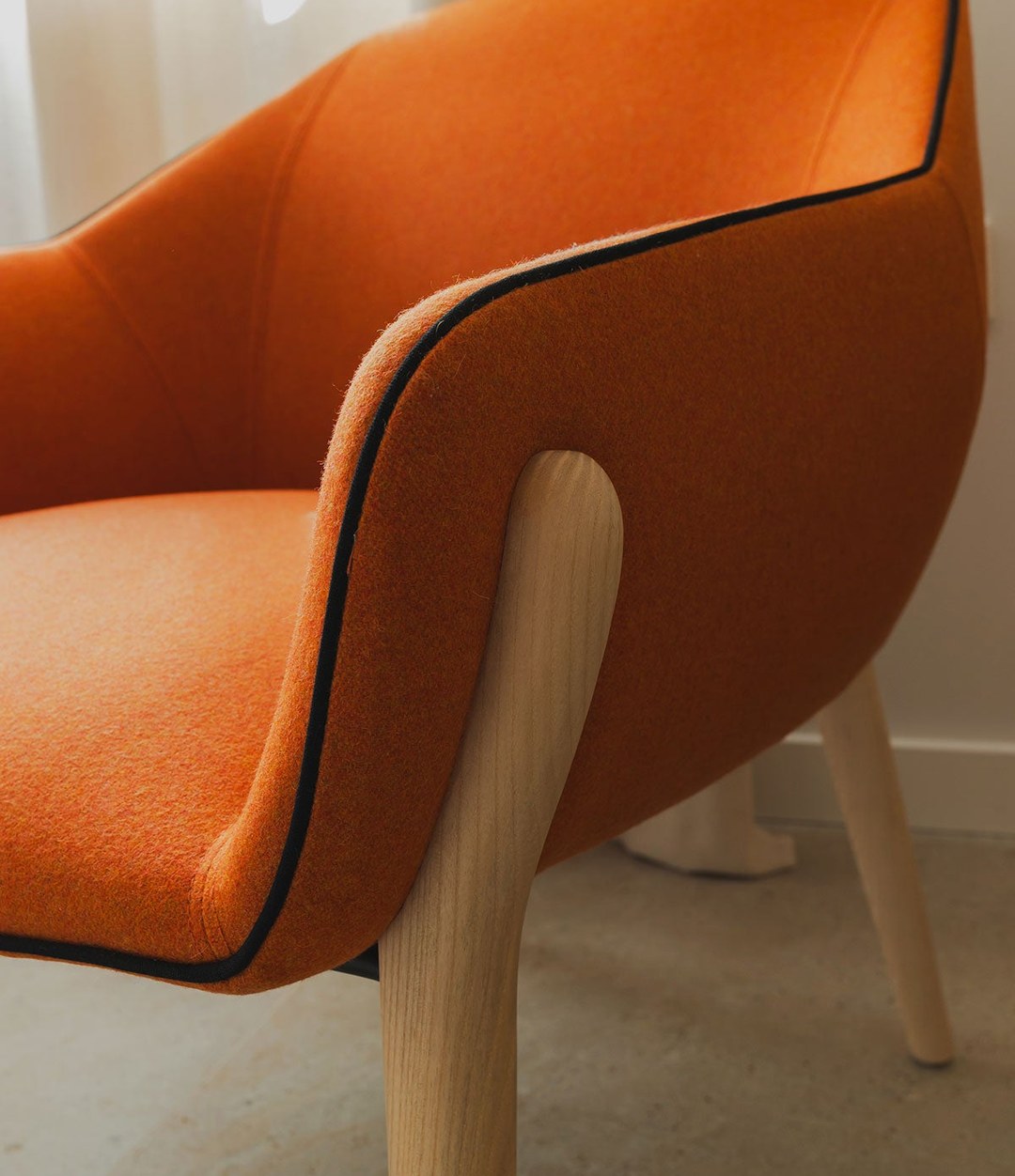 Nido Small Armchair by Sancal in orange, detail – In Dubai by WSPR