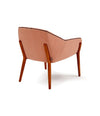 Nido Small Armchair by Sancal in pink on stained legs, rear view – In Dubai by WSPR