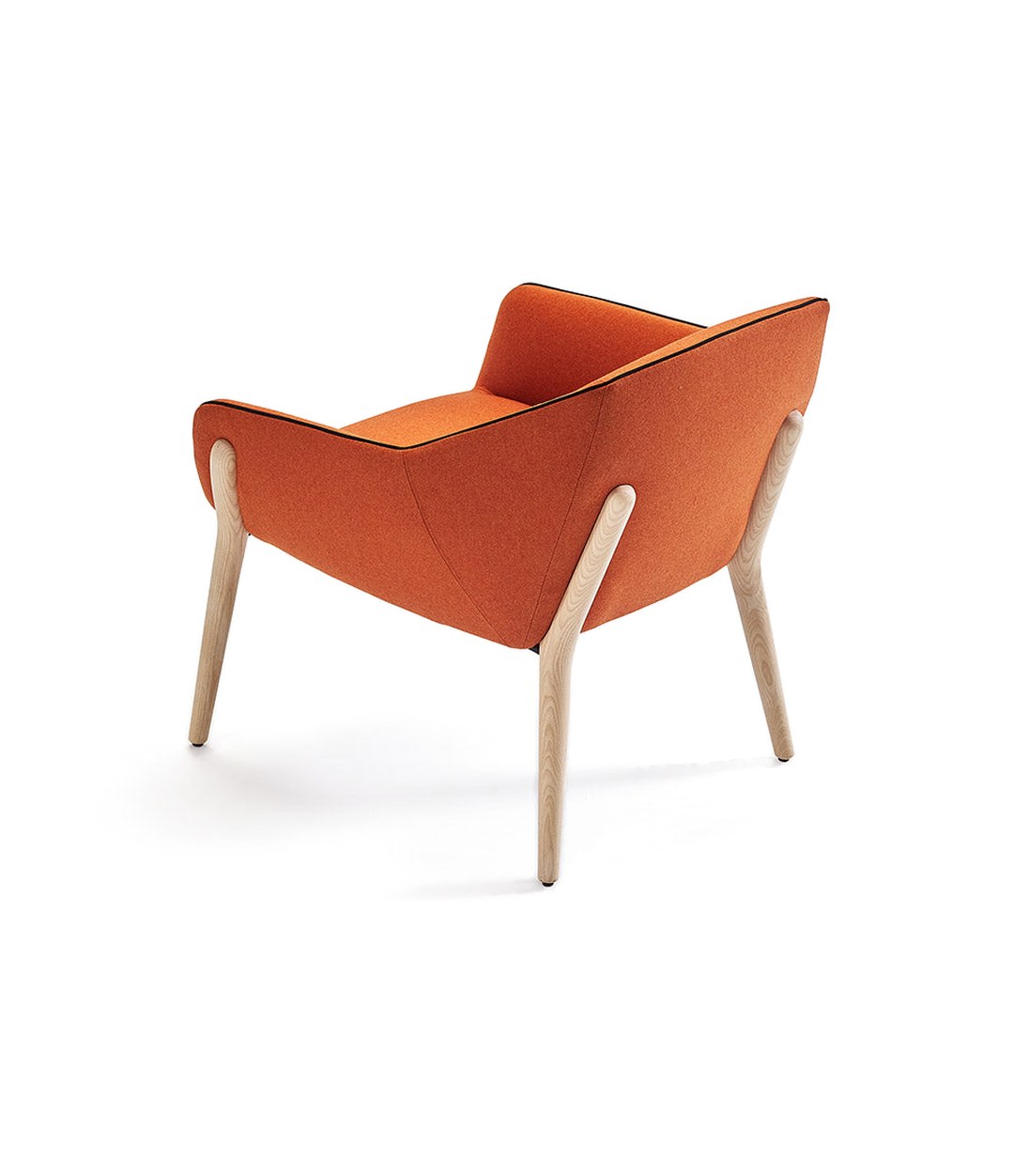 Nido Small Armchair by Sancal in orange on ash legs, rear view – In Dubai by WSPR