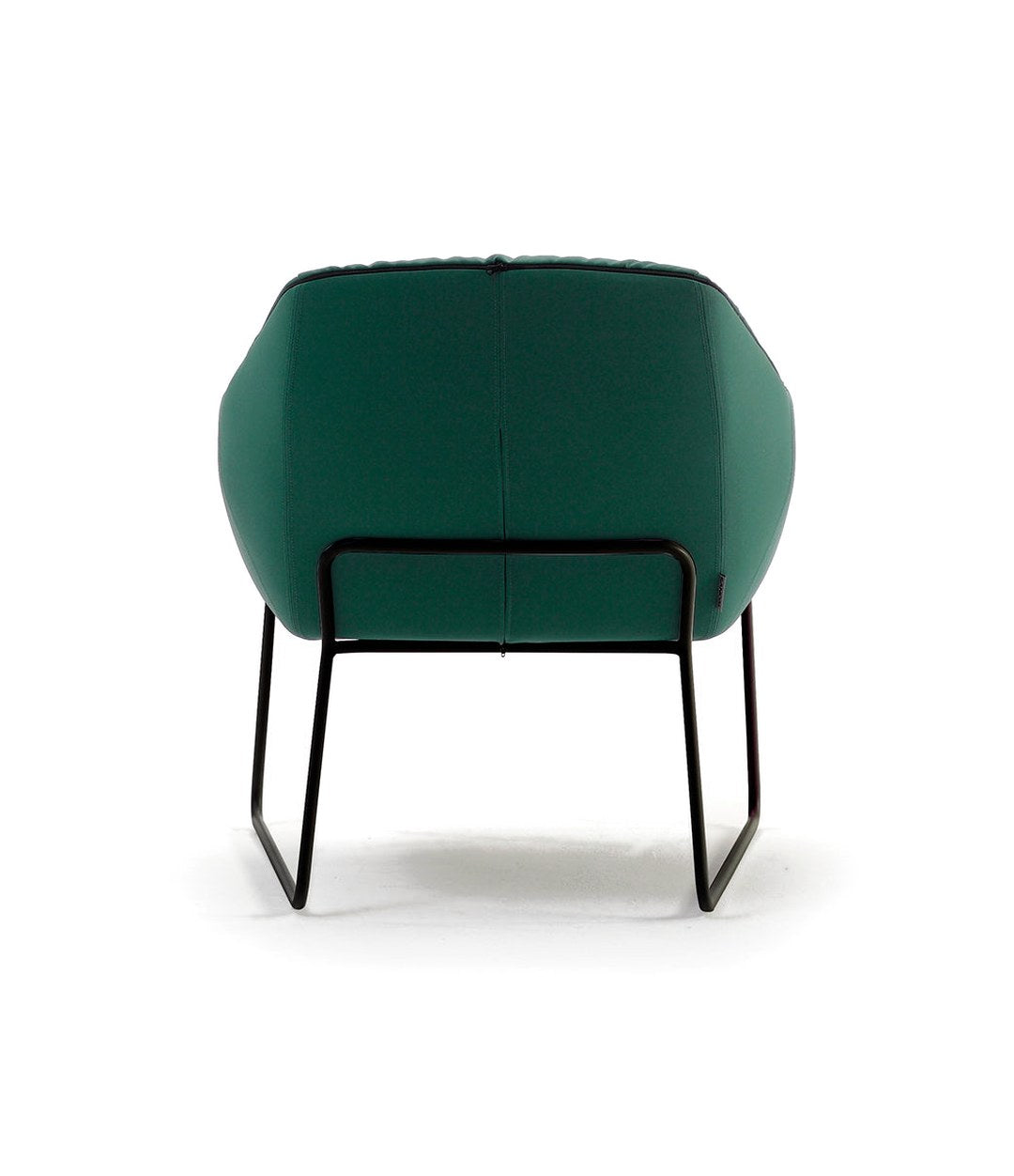 Nido Small Armchair by Sancal in green on a sled base, rear view – In Dubai by WSPR