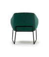 Nido Small Armchair by Sancal in green on a sled base, rear view – In Dubai by WSPR