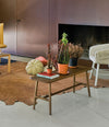 Nudo Coffee Table by Sancal rectangular table in oak by a fireplace – In Dubai by WSPR