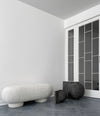 Offset Vase, Big by 101 Copenhagen in Dark Grey in a styled interior – In Dubai by WSPR