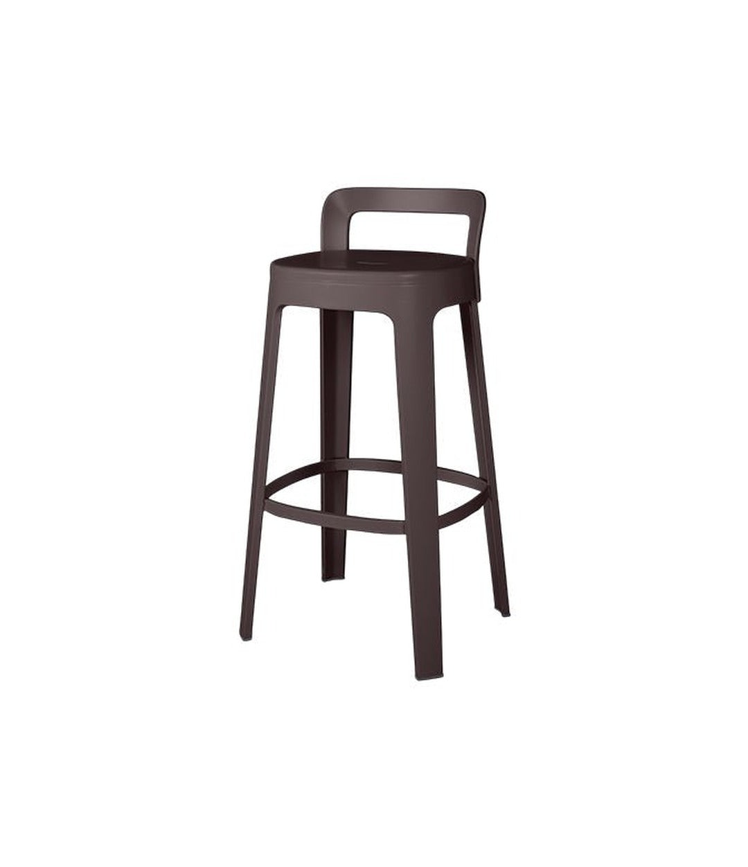 Ombra Bar Stool by RS Barcelona in Grey Brown, With Backrest back view – In Dubai by WSPR