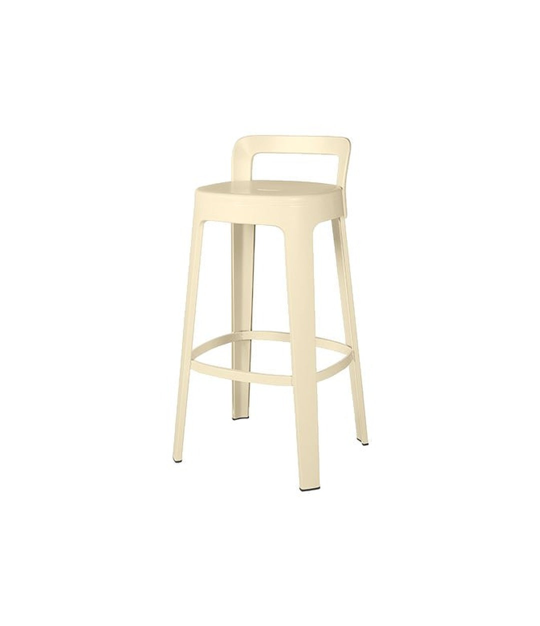 Ombra Bar Stool by RS Barcelona in Light Ivory, With Backrest back view – In Dubai by WSPR