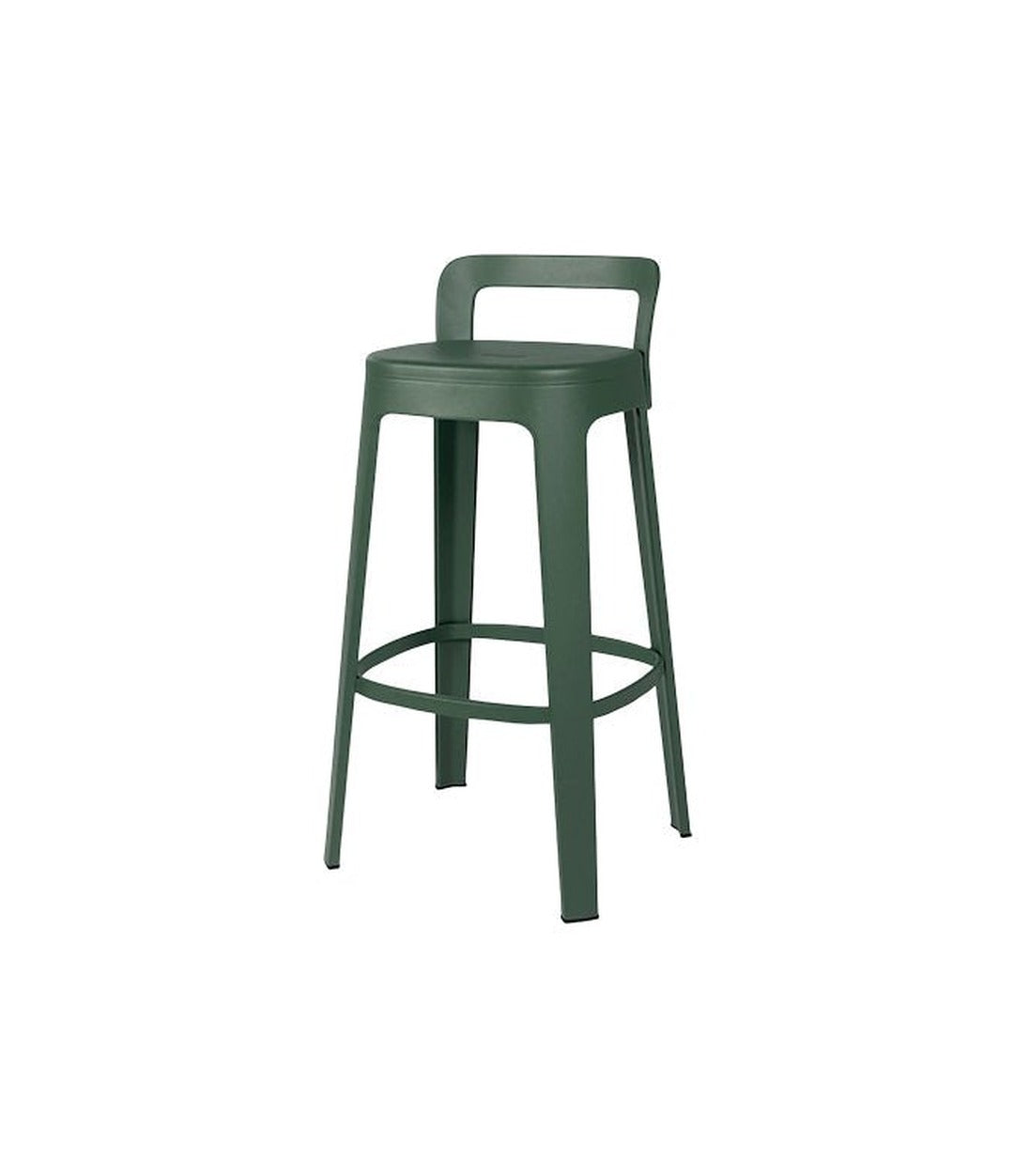 Ombra Bar Stool by RS Barcelona in Nordic Green, With Backrest back view – In Dubai by WSPR