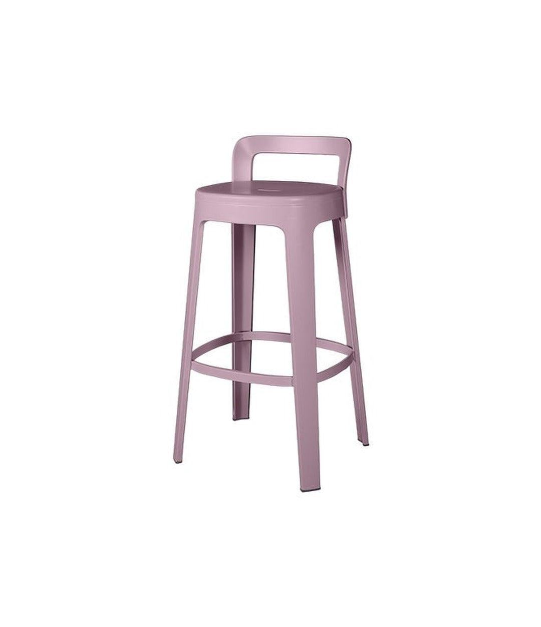 Ombra Bar Stool by RS Barcelona in Pastel Violet, With Backrest back view – In Dubai by WSPR