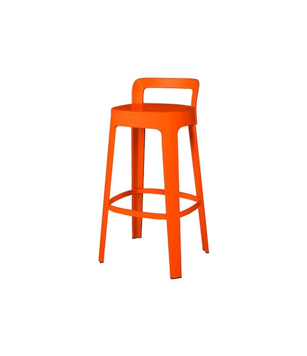Ombra Bar Stool by RS Barcelona in Pure Orange, With Backrest back view – In Dubai by WSPR