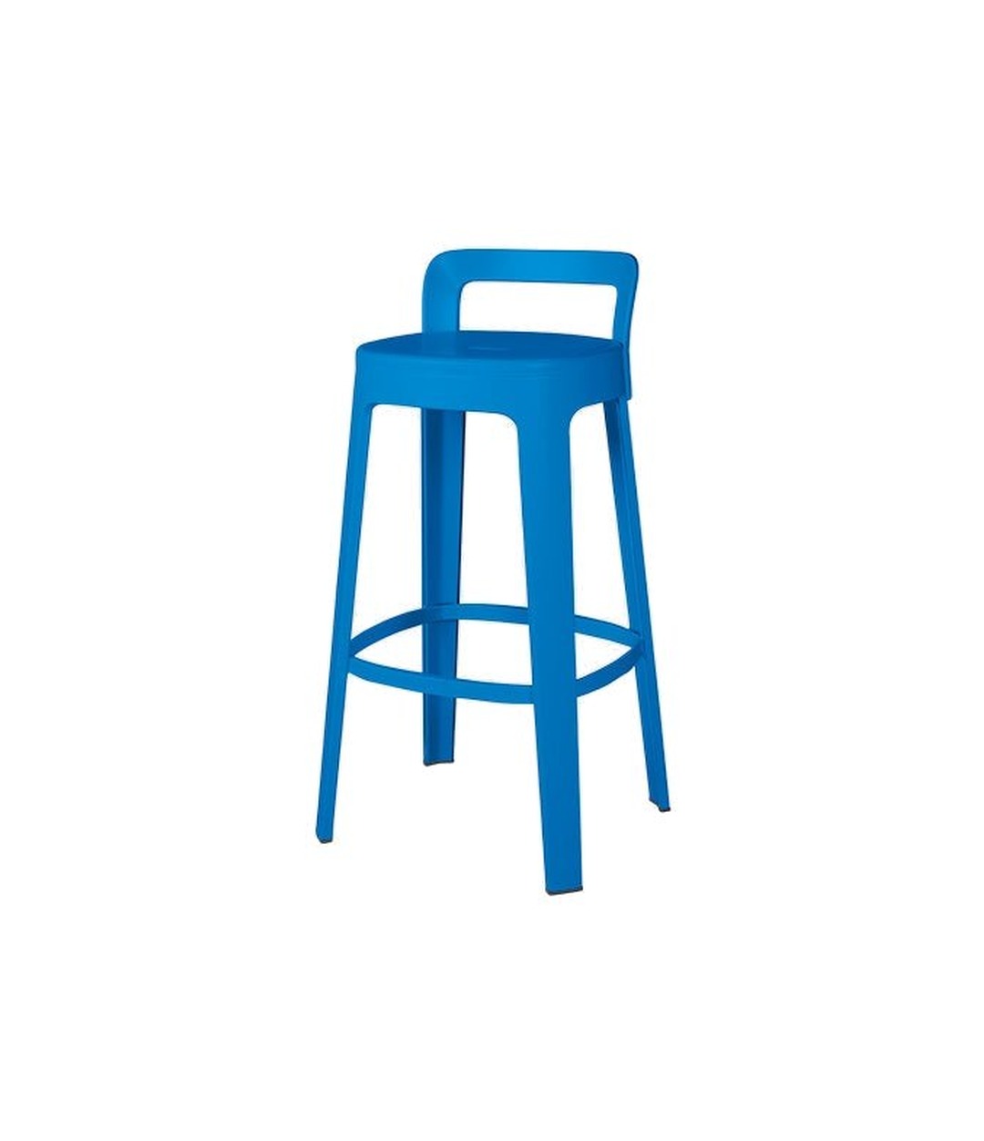 Ombra Bar Stool by RS Barcelona in Sky Blue, With Backrest back view – In Dubai by WSPR
