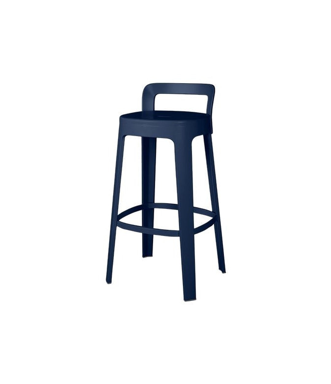 Ombra Bar Stool by RS Barcelona in Steel Blue, With Backrest back view – In Dubai by WSPR