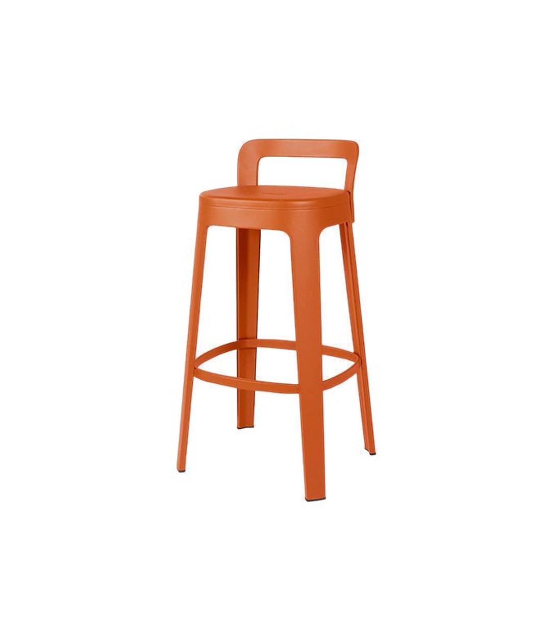 Ombra Bar Stool by RS Barcelona in Terracotta, With Backrest back view – In Dubai by WSPR