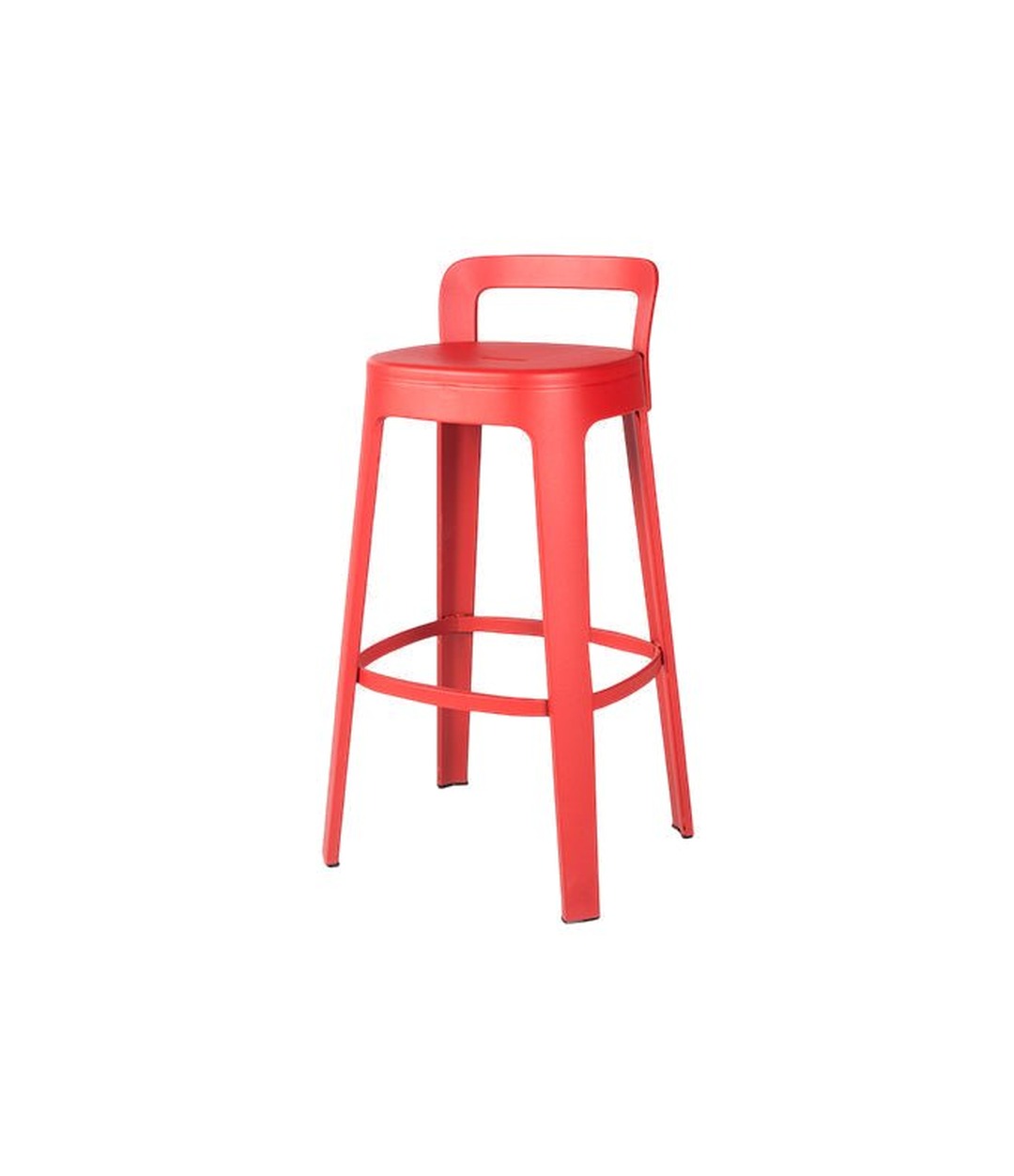 Ombra Bar Stool by RS Barcelona in Traffic Red, With Backrest back view – In Dubai by WSPR