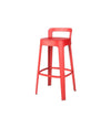 Ombra Bar Stool by RS Barcelona in Traffic Red, With Backrest back view – In Dubai by WSPR
