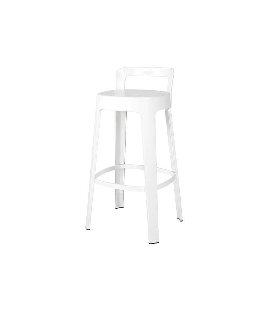 Ombra Bar Stool by RS Barcelona in Traffic White, With Backrest back view – In Dubai by WSPR