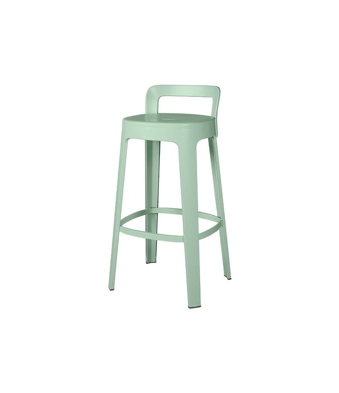 Ombra Bar Stool by RS Barcelona in Warm Sage, With Backrest back view – In Dubai by WSPR