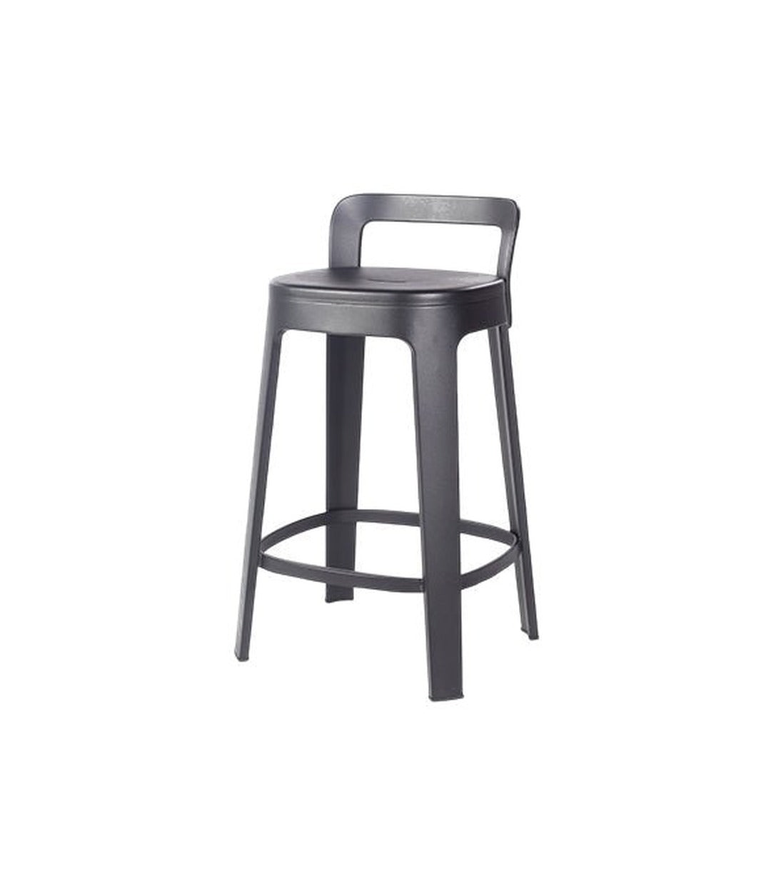 Ombra Counter Stool by RS Barcelona in Jet Black, With backrest back view – In Dubai by WSPR