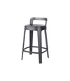 Ombra Counter Stool by RS Barcelona in Jet Black, With backrest back view – In Dubai by WSPR