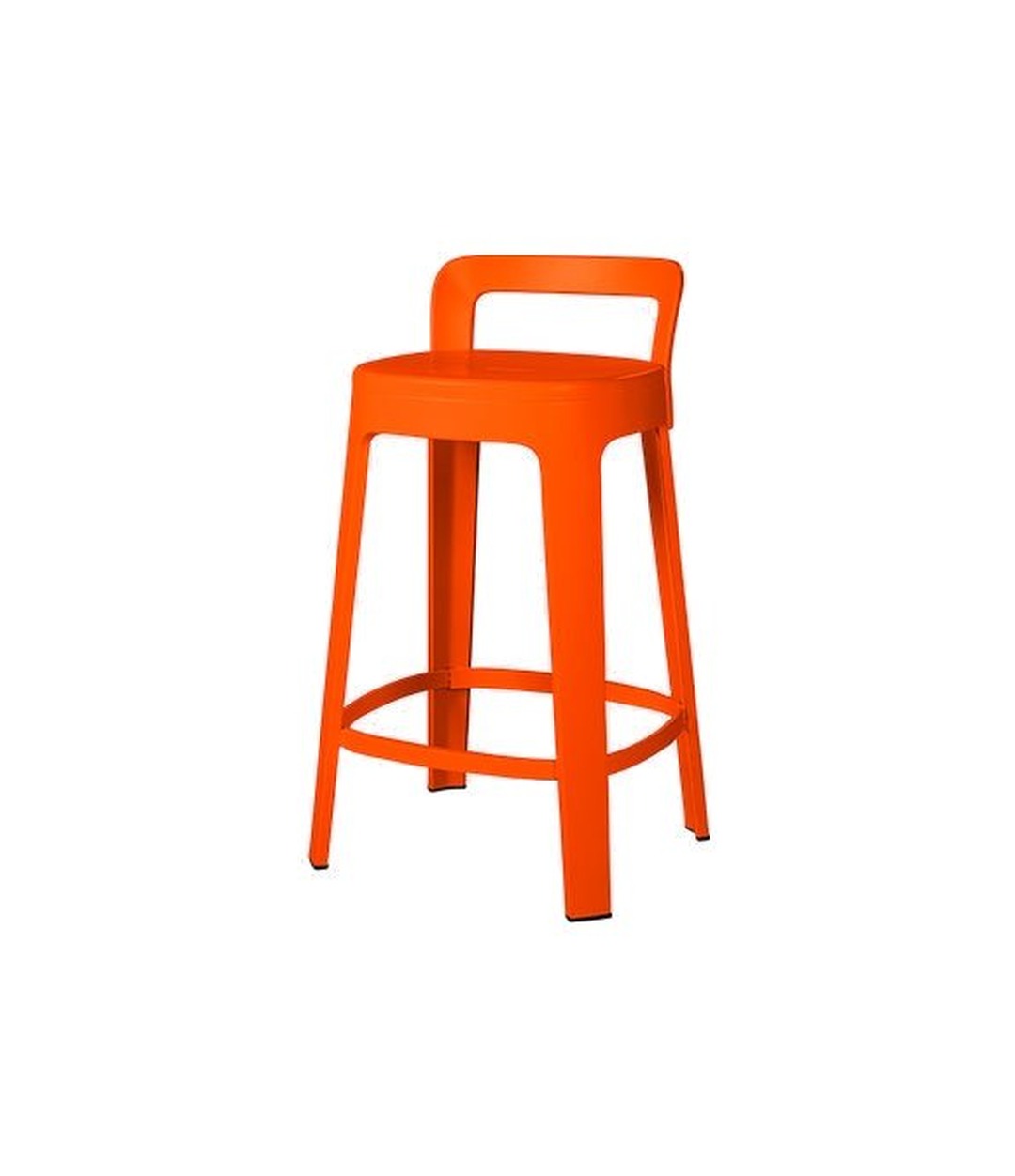 Ombra Counter Stool by RS Barcelona in Pure Orange, With backrest back view – In Dubai by WSPR
