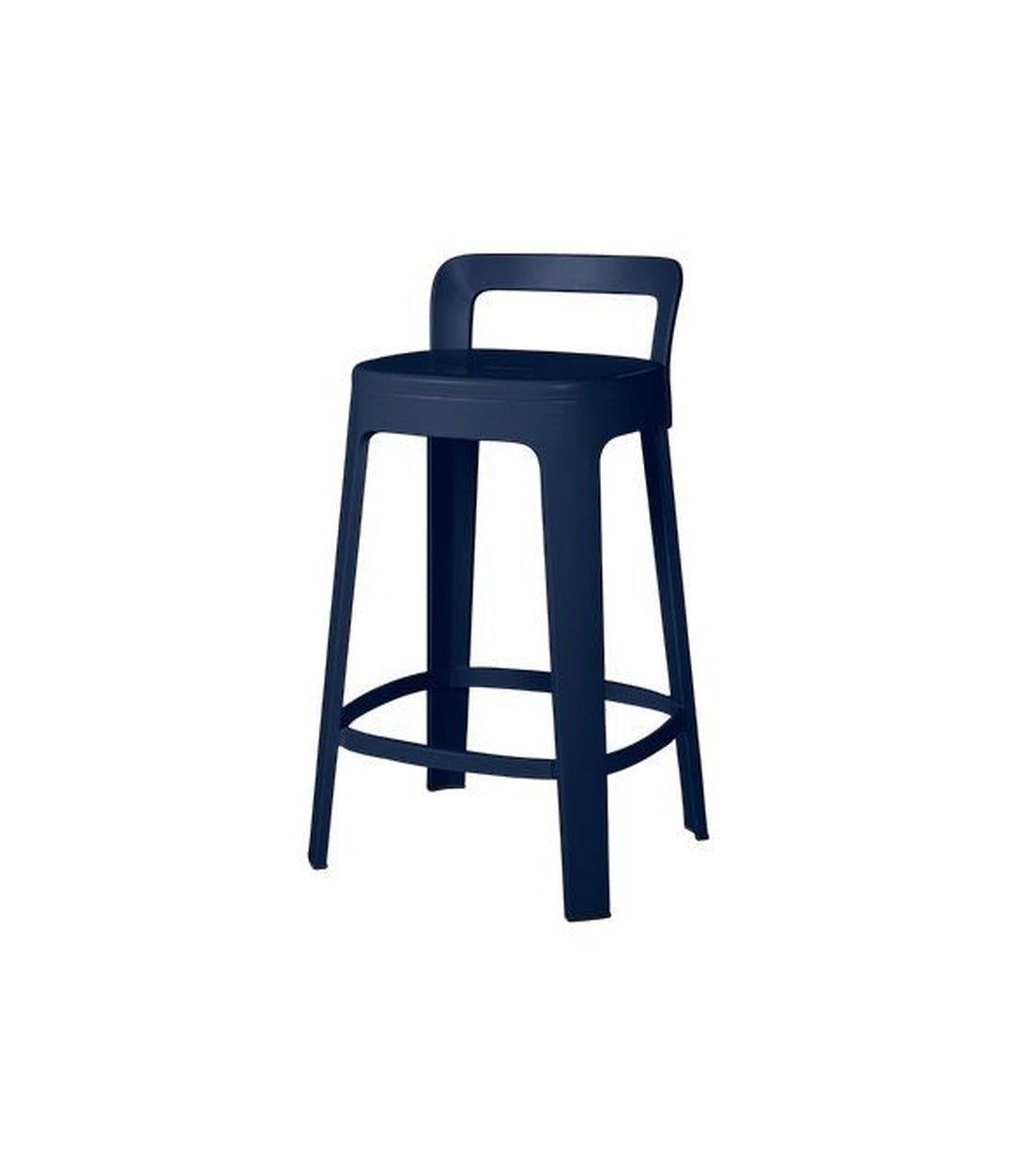Ombra Counter Stool by RS Barcelona in Steel Blue, With backrest back view – In Dubai by WSPR